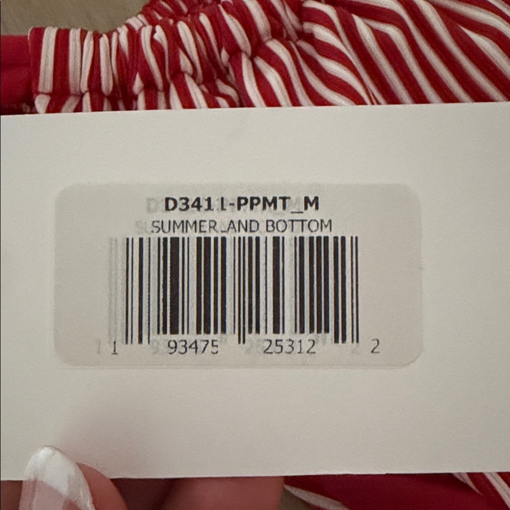 NWT Dippin' Daisy's Red and White Striped Tie Bikini Set - Picture 2 of 3